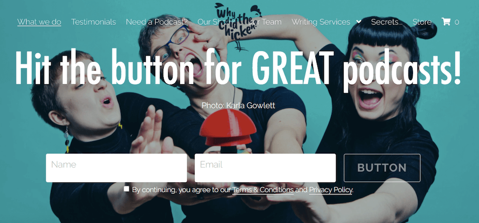 Strikingly user's landing page showing a subscription form Strikingly user's landing page showing a subscription form
